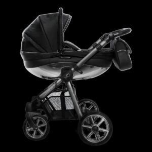 Visione alternativa di Space Grey Trim Pram Pushchair 2 in 1 – BabyActive Mommy Glossy Black Travel System