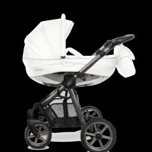 Visione alternativa di Space Grey Trim Pram Pushchair 2 in 1 – BabyActive Mommy Glossy White Travel System