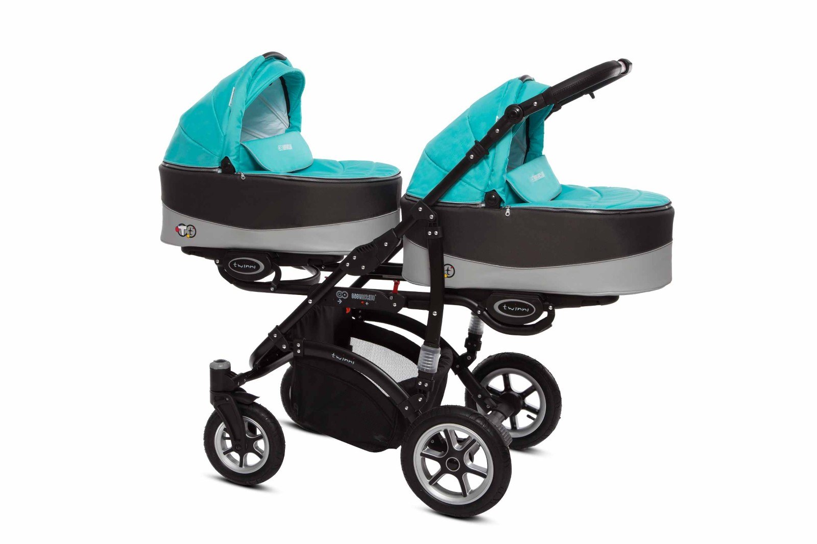 Tropic Green Twin Pram Pushchair – BabyActive Twinni Travel System Full Set - Obrázek 6