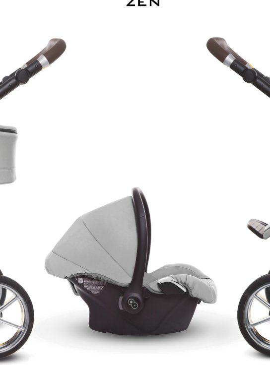 Zen Grey Pram Pushchair 4 in 1 – BabyActive Musse Ultra Travel System with Car Seat & Isofix Base - Afbeelding 3